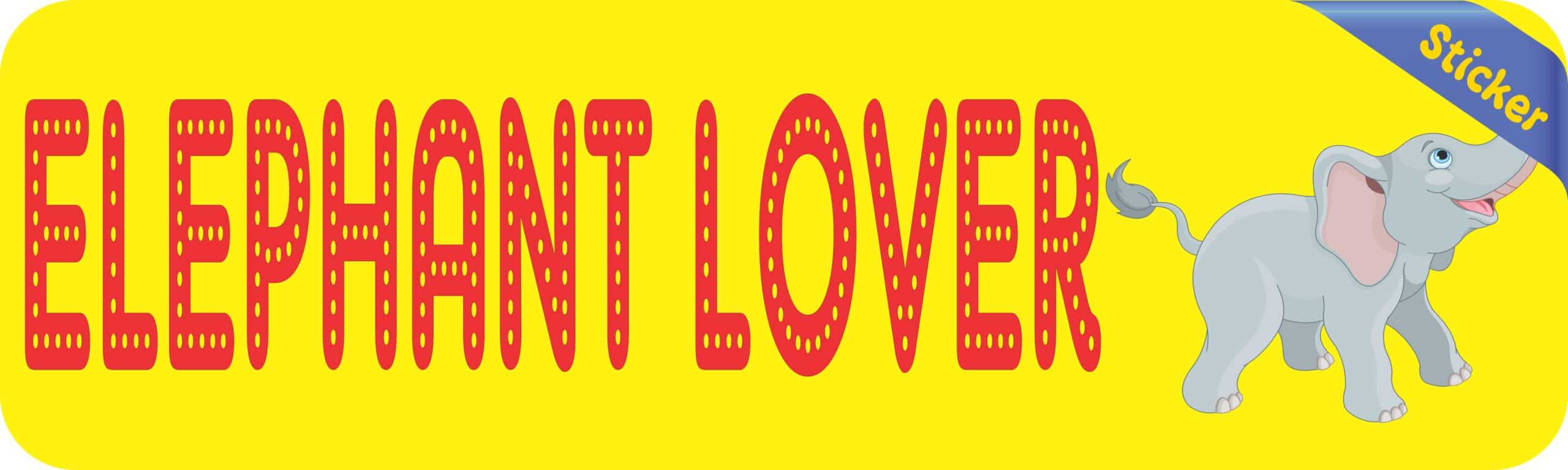 10in x 3in Elephant Lover Vinyl Bumper Sticker Decals Window Car Stickers Decal