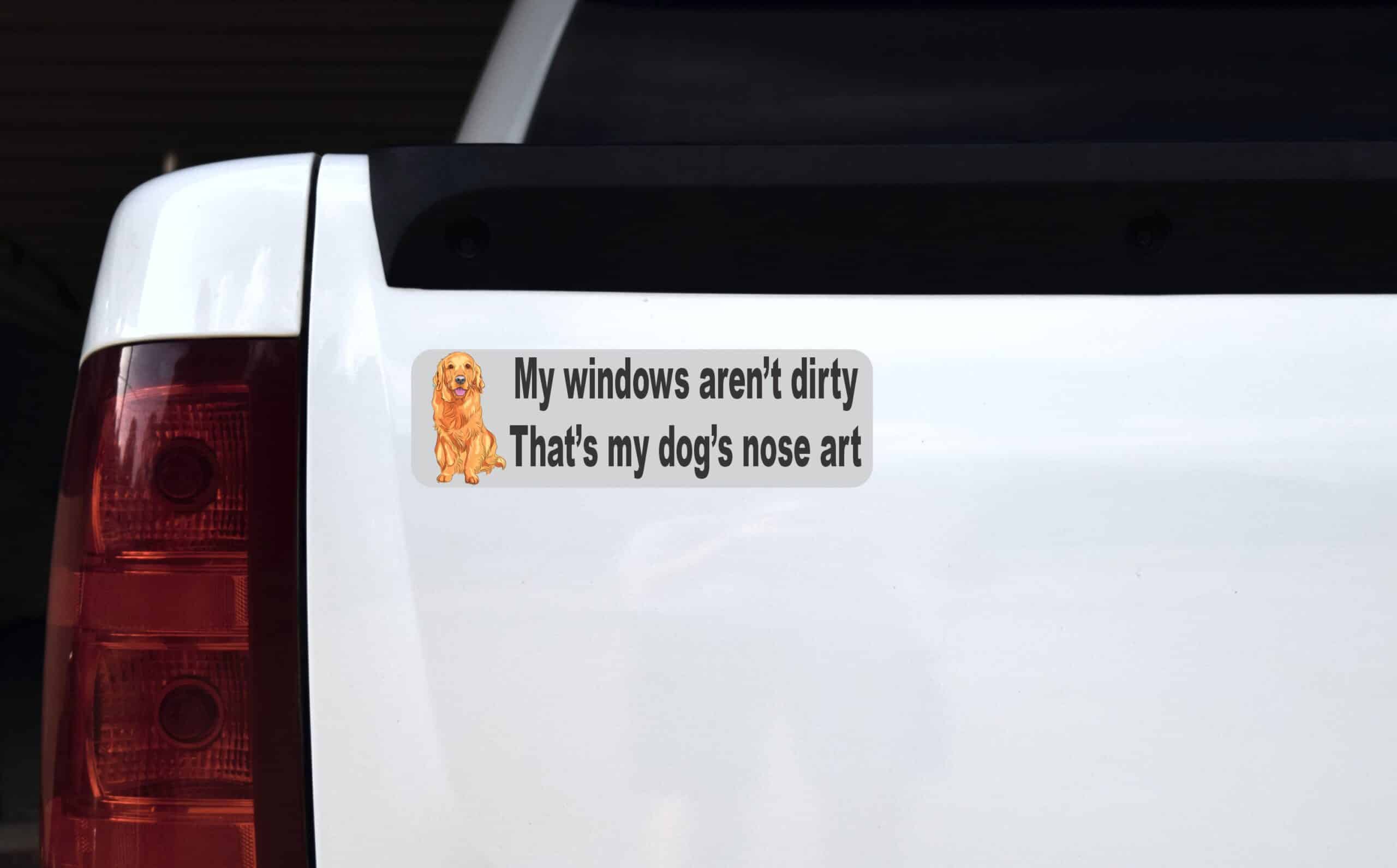 10in x 3in windows arent dirty dog nose art magnet bumpers magnet