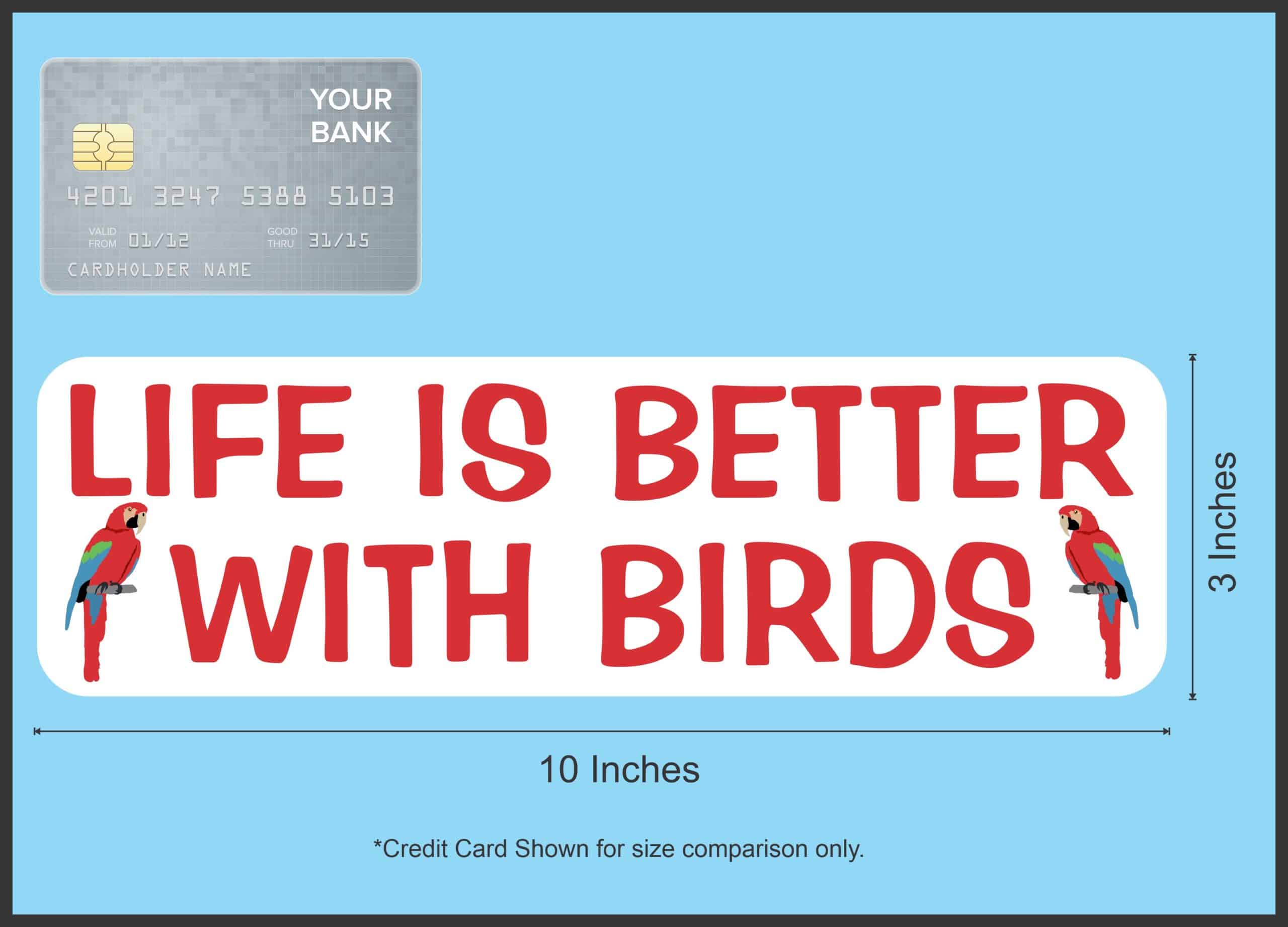StickerTalk Life Is Better with Birds Vinyl Sticker, 10 inches by 3 inches - Image 6