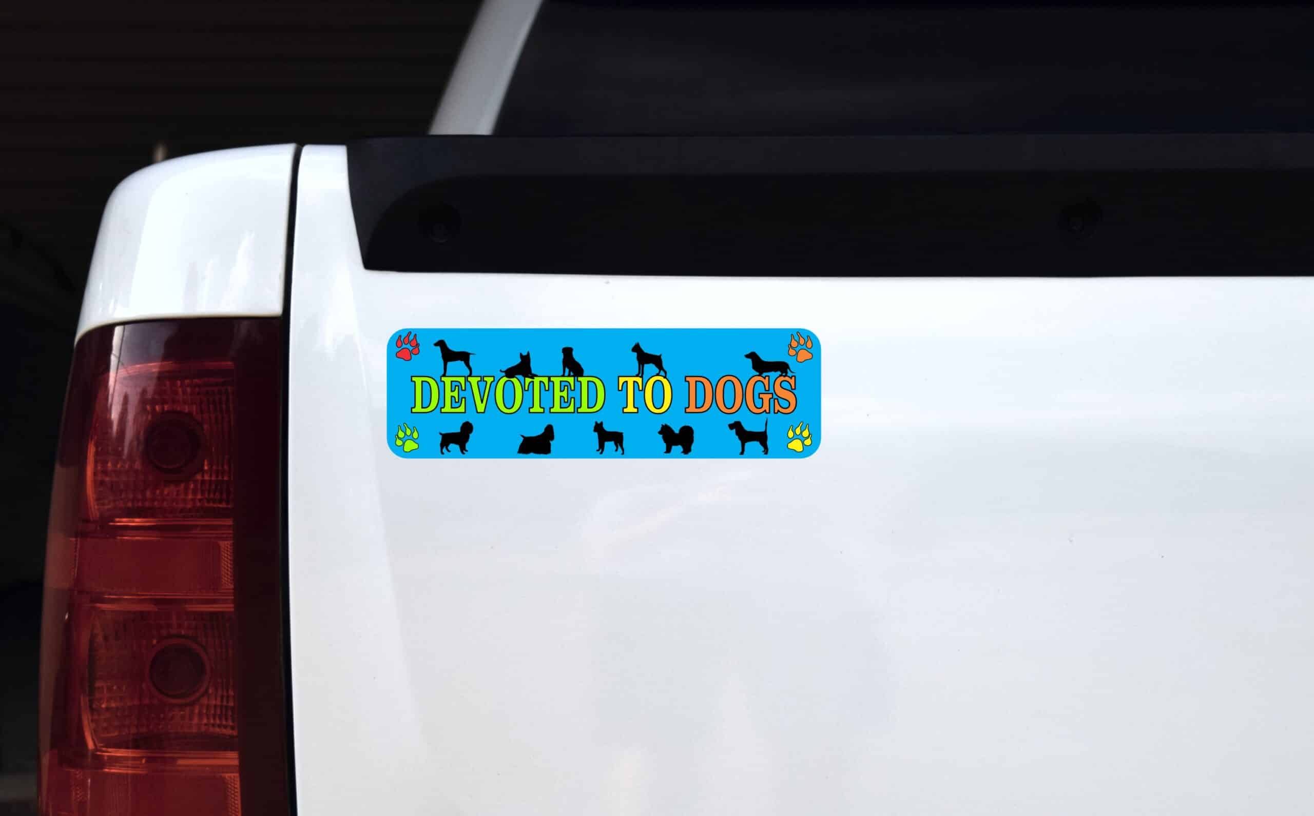 10in x 3in Devoted To Dogs magnet magnetic Car magnets