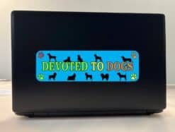 10in x 3in Devoted To Dogs Sticker Decals Window Car Stickers Decal