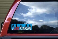 10in x 3in I Love Penguins Bumper Sticker Window Decal Vinyl Stickers Car Decals