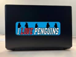 10in x 3in I Love Penguins Bumper Sticker Window Decal Vinyl Stickers Car Decals