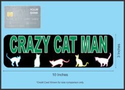 10in x 3in Crazy Cat Man Bumper Magnet Cat Magnets