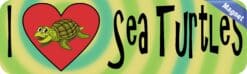 10in x 3in I Love Sea Turtles Heart Animals Magnet Magnetic Vehicle Sign
