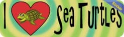 10in x 3in I Love Sea Turtles Heart Animals Bumper Sticker Vinyl Window Decal