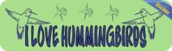 10in x 3in I Love Hummingbirds Bumper Sticker Decal Stickers Decals