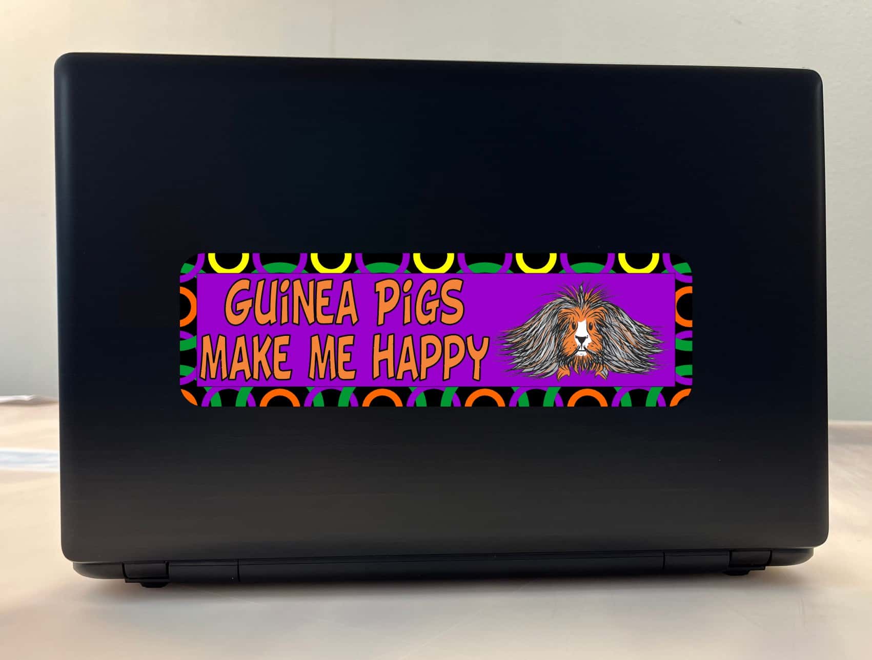 10in x 3in Guinea Pigs Make Me Happy Animals Bumper Sticker Vinyl Window Decal