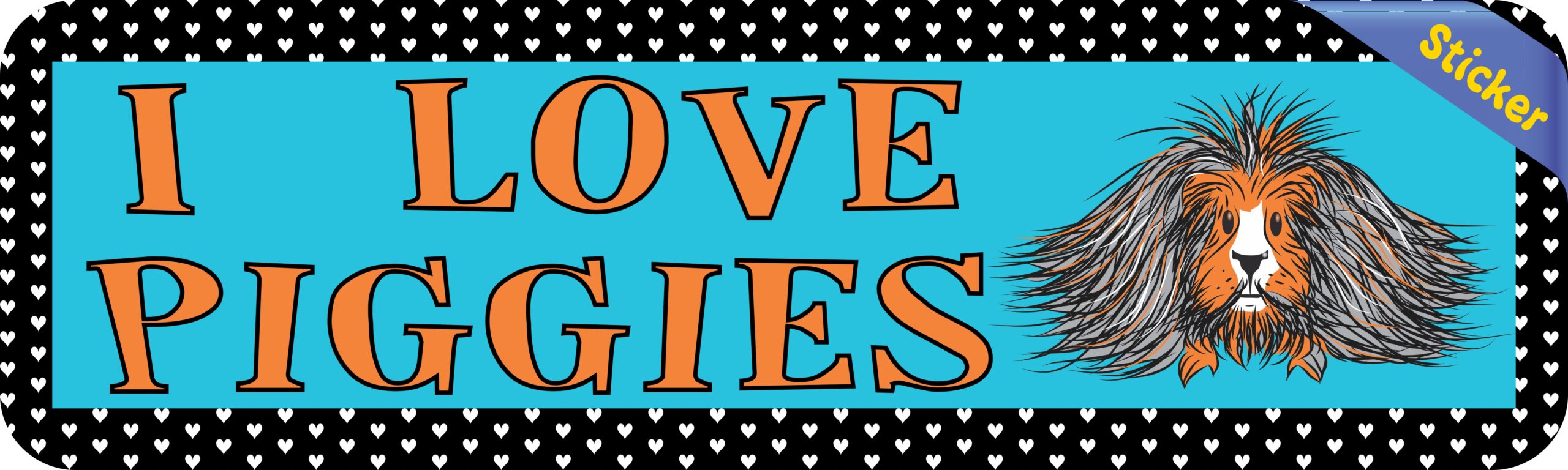 10in x 3in I Love Piggies Guinea Animals Bumper Sticker Vinyl Window Decal