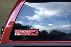 10in x 3in I Love Horses Pink Animals Bumper Sticker Vinyl Window Decal