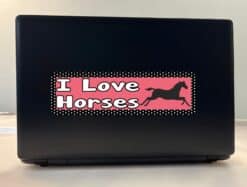 10in x 3in I Love Horses Pink Animals Bumper Sticker Vinyl Window Decal