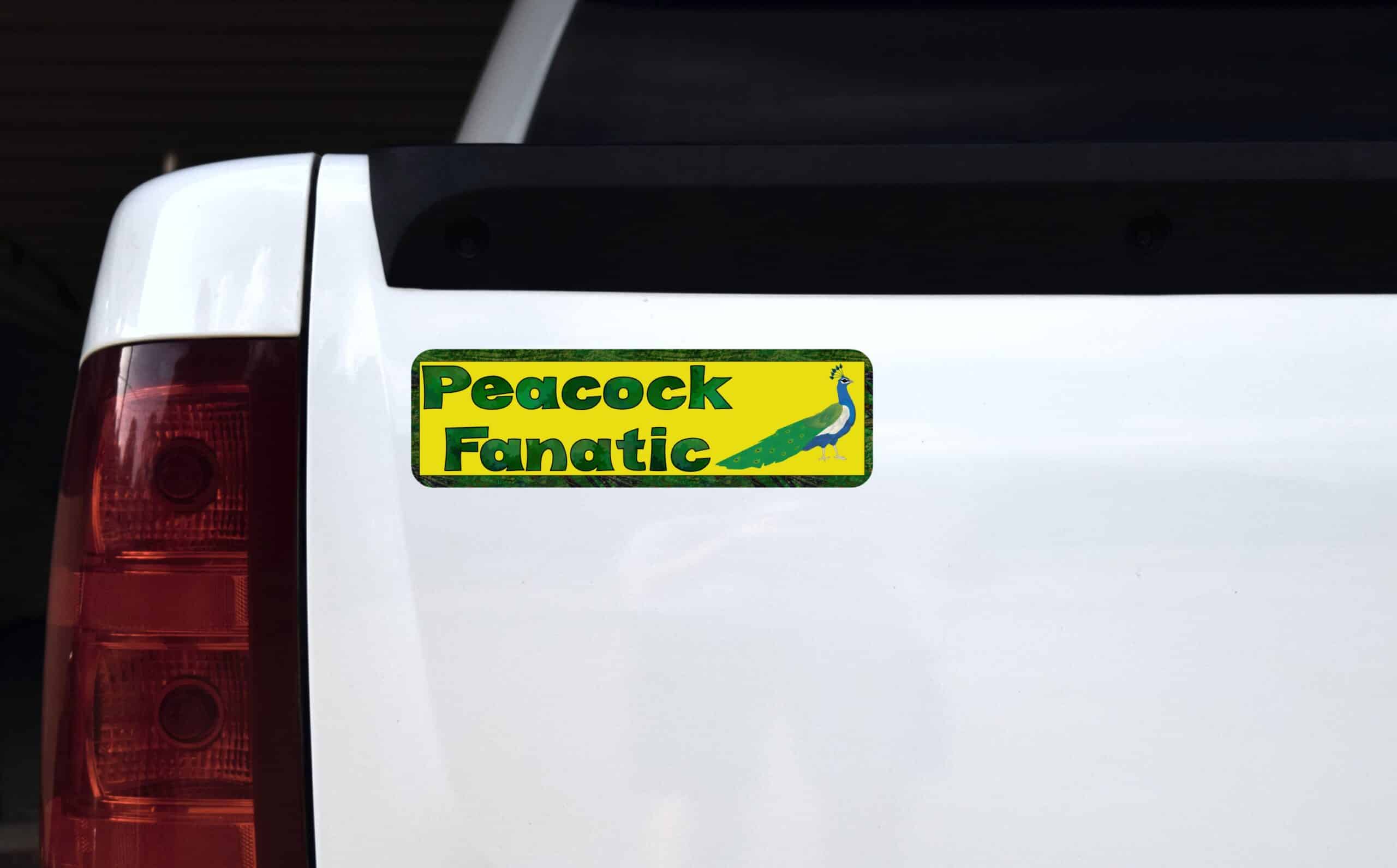 10in x 3in Peacock Fanatic Animals Bumper Sticker Vinyl Window Decal
