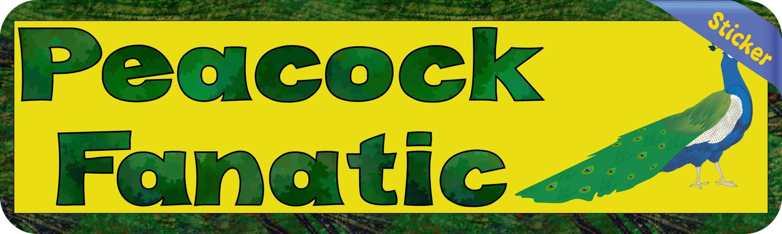 10in x 3in Peacock Fanatic Animals Bumper Sticker Vinyl Window Decal