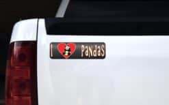 10in x 3in I Heart Pandas Love Bears Animals Bumper Sticker Vinyl Window Decal
