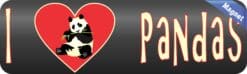 10in x 3in I Heart Pandas Love Bears Animals Magnet Magnetic Vehicle Sign