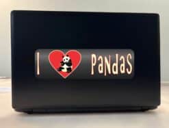 10in x 3in I Heart Pandas Love Bears Animals Bumper Sticker Vinyl Window Decal