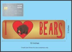10in x 3in I Heart Bears Love Animals Bumper Sticker Vinyl Window Decal