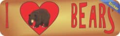 10in x 3in I Heart Bears Love Animals Bumper Sticker Vinyl Window Decal