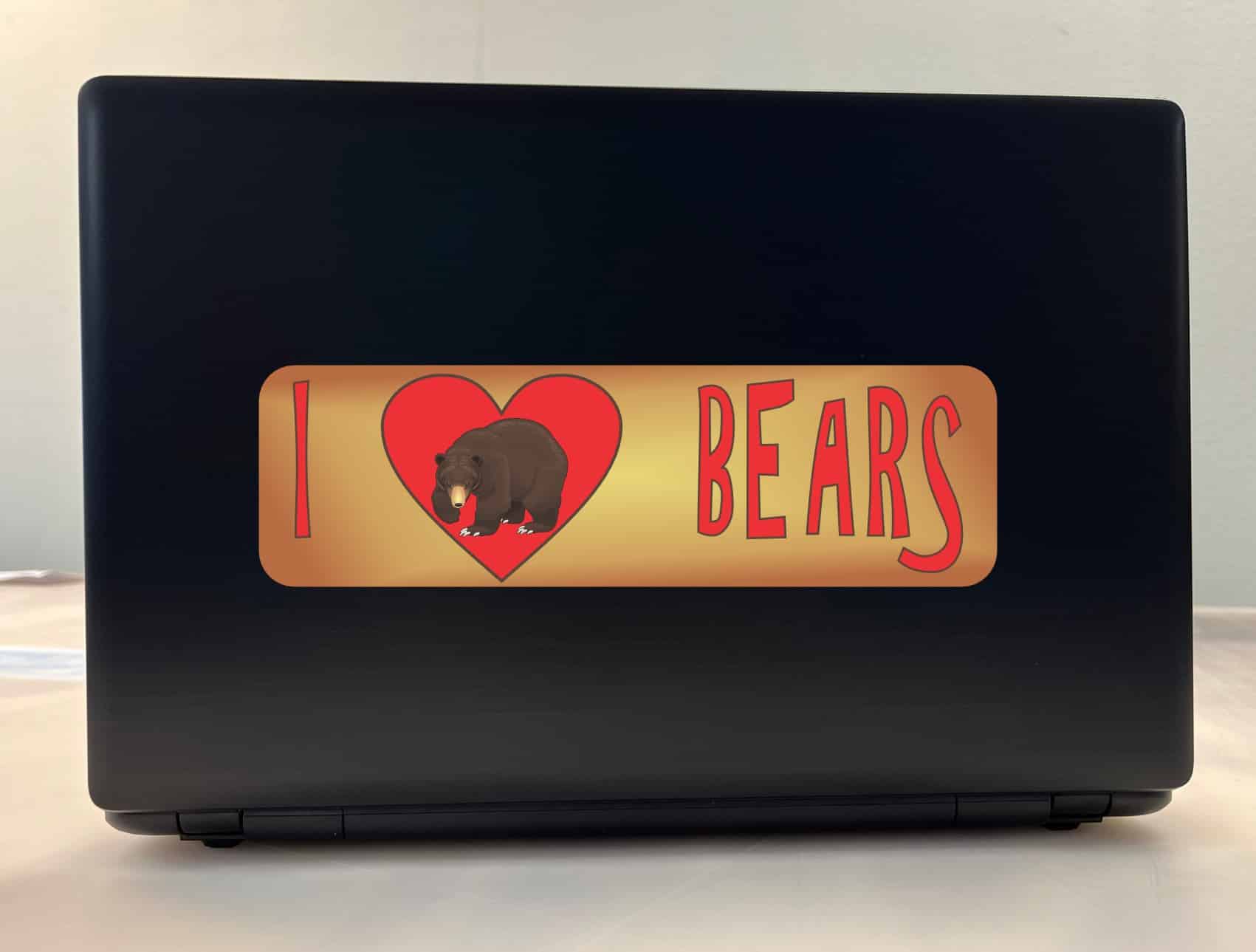 10in x 3in I Heart Bears Love Animals Bumper Sticker Vinyl Window Decal