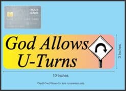10in x 3in God Allows U Turns Vinyl Vehicle Magnet Magnetic Sign Car Magnets