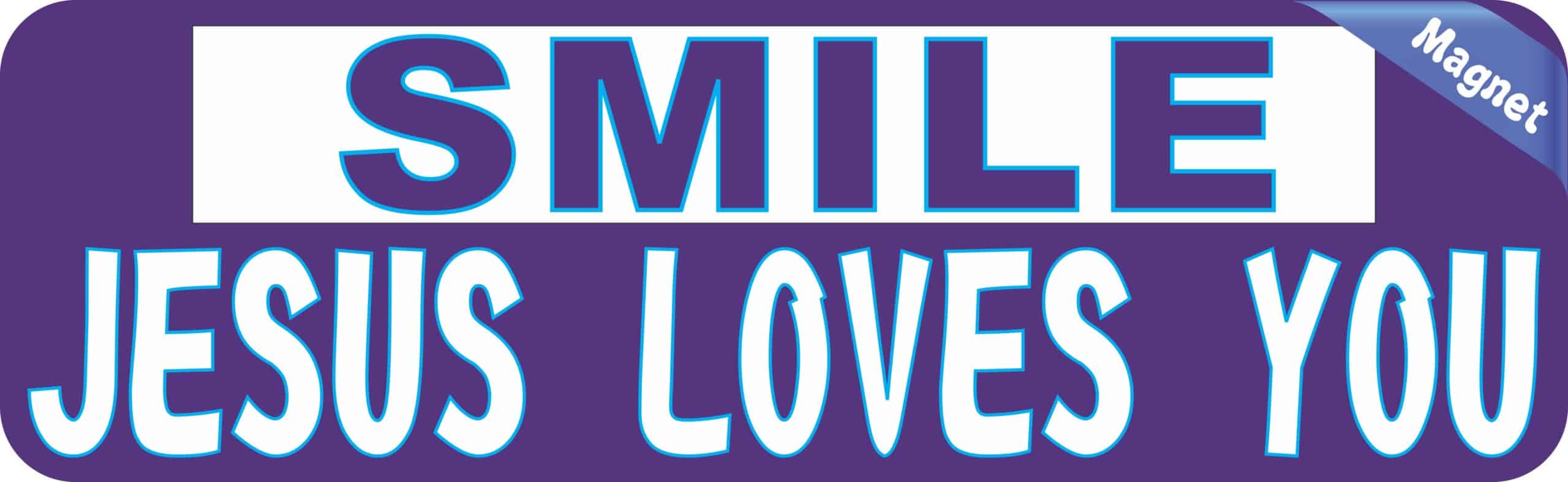 10in x 3in Smile Jesus Loves You Bumper Stickers Window Decals Sticker Car Decal