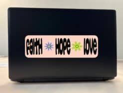 10in x 3in Faith Hope Love Vinyl Bumper Sticker Car Decal Window