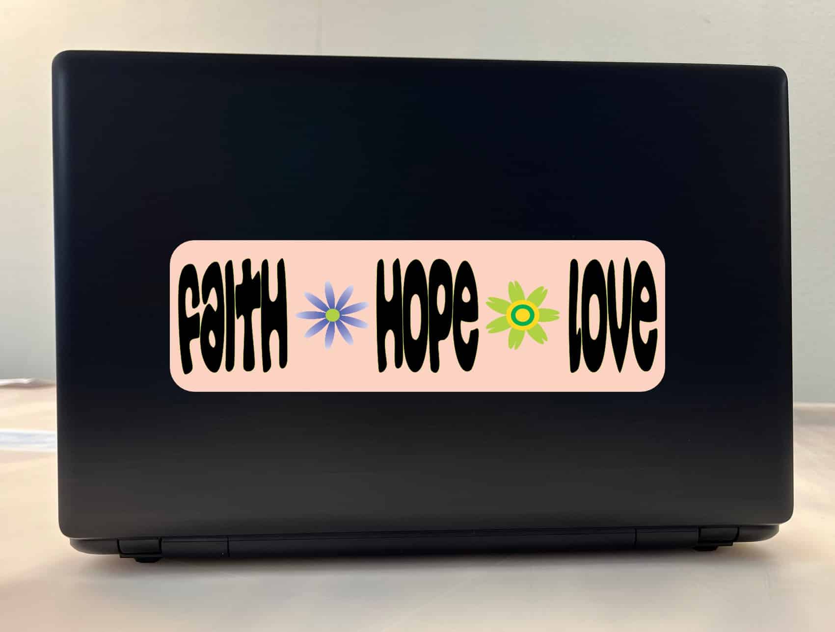 10in x 3in Faith Hope Love Vinyl Bumper Sticker Car Decal Window