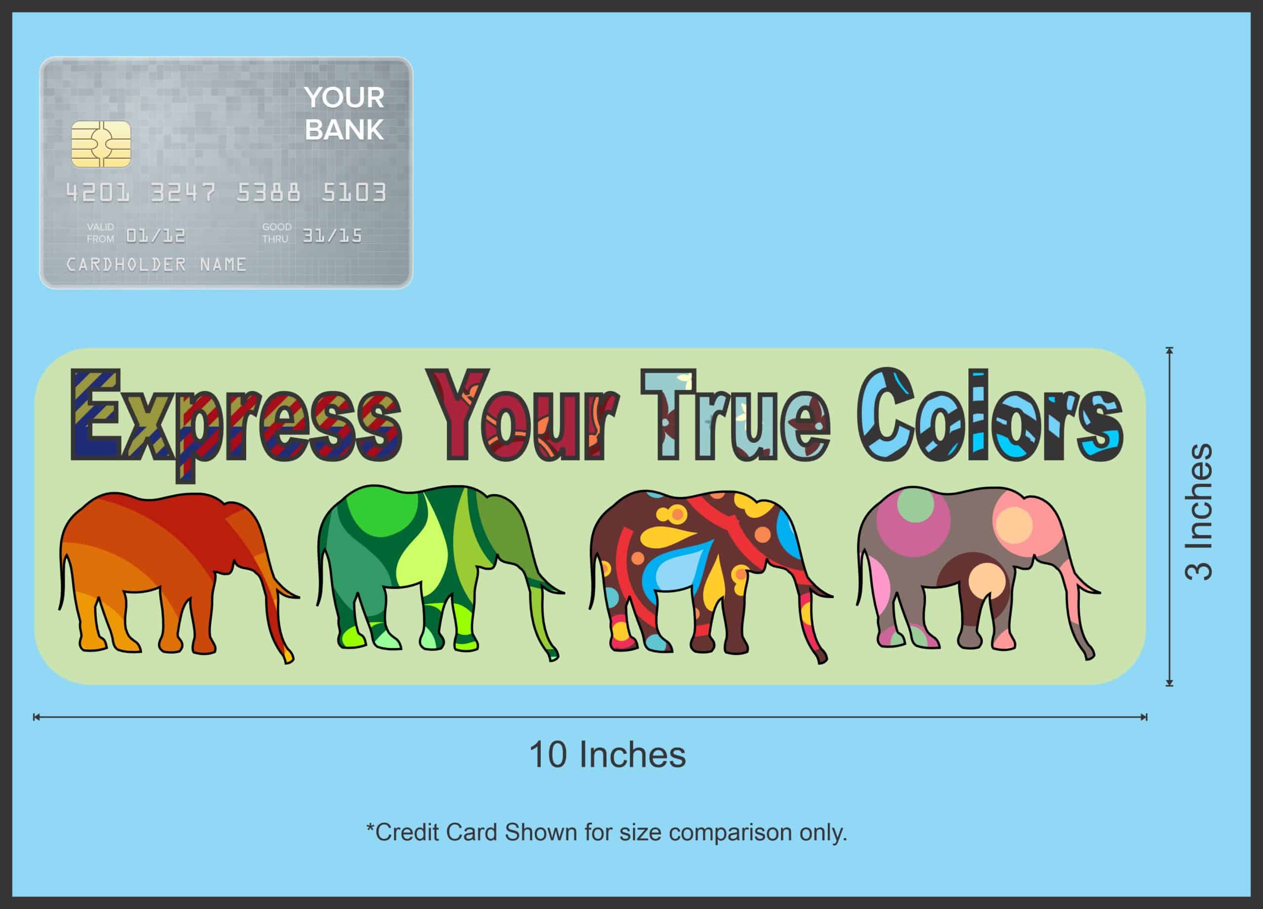 10in x 3in Express True Colors Bumper magnet Elephant magnetic - Image 4