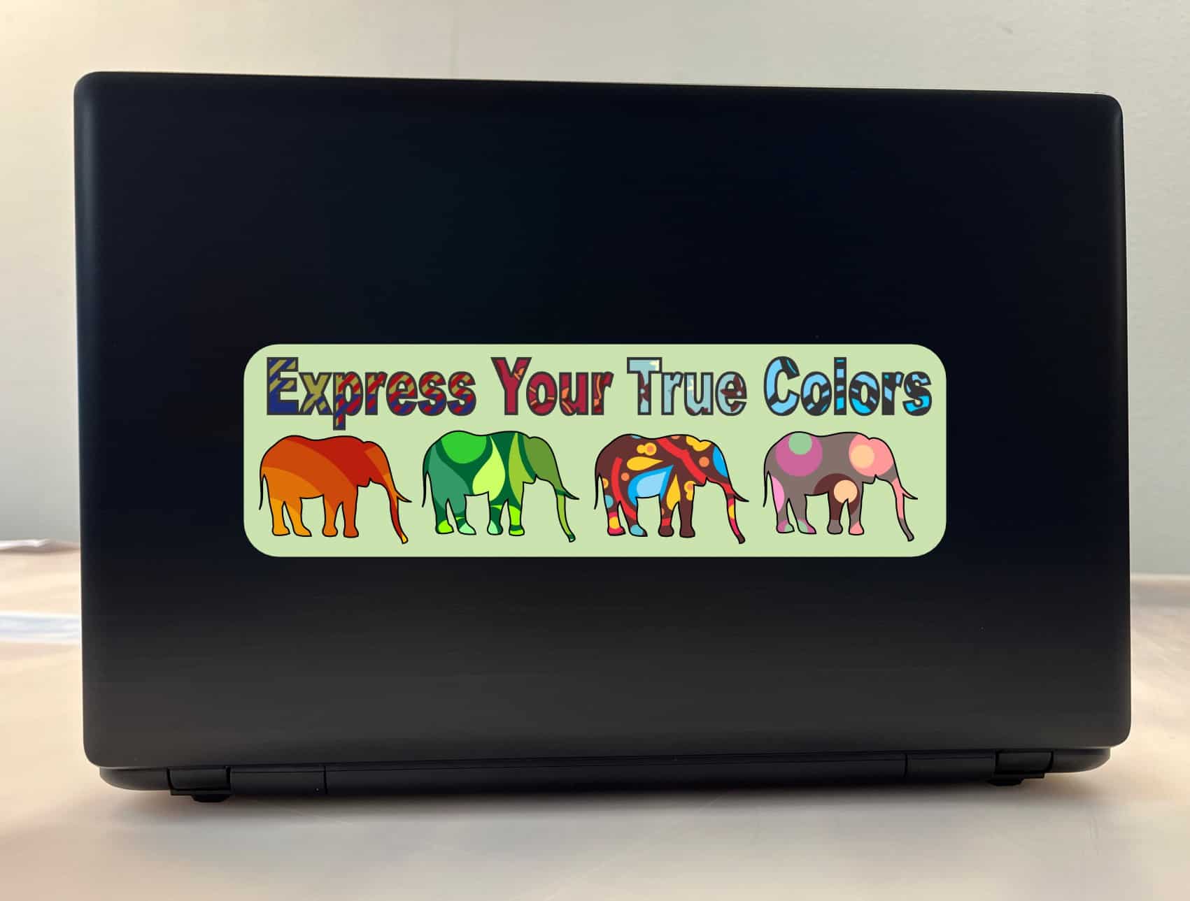 10in x 3in Express True Colors Bumper Sticker Elephant Decal Window Stickers Decals - Image 3