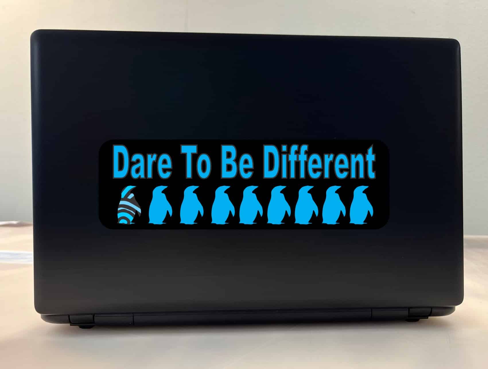 10in x 3in Dare to Be Different Bumper Sticker Penguin Decal Window Stickers Decals
