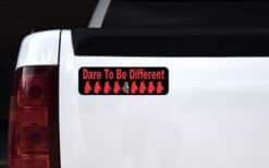 10in x 3in Dare to Be Different Bumper Sticker Penguin Decal Win