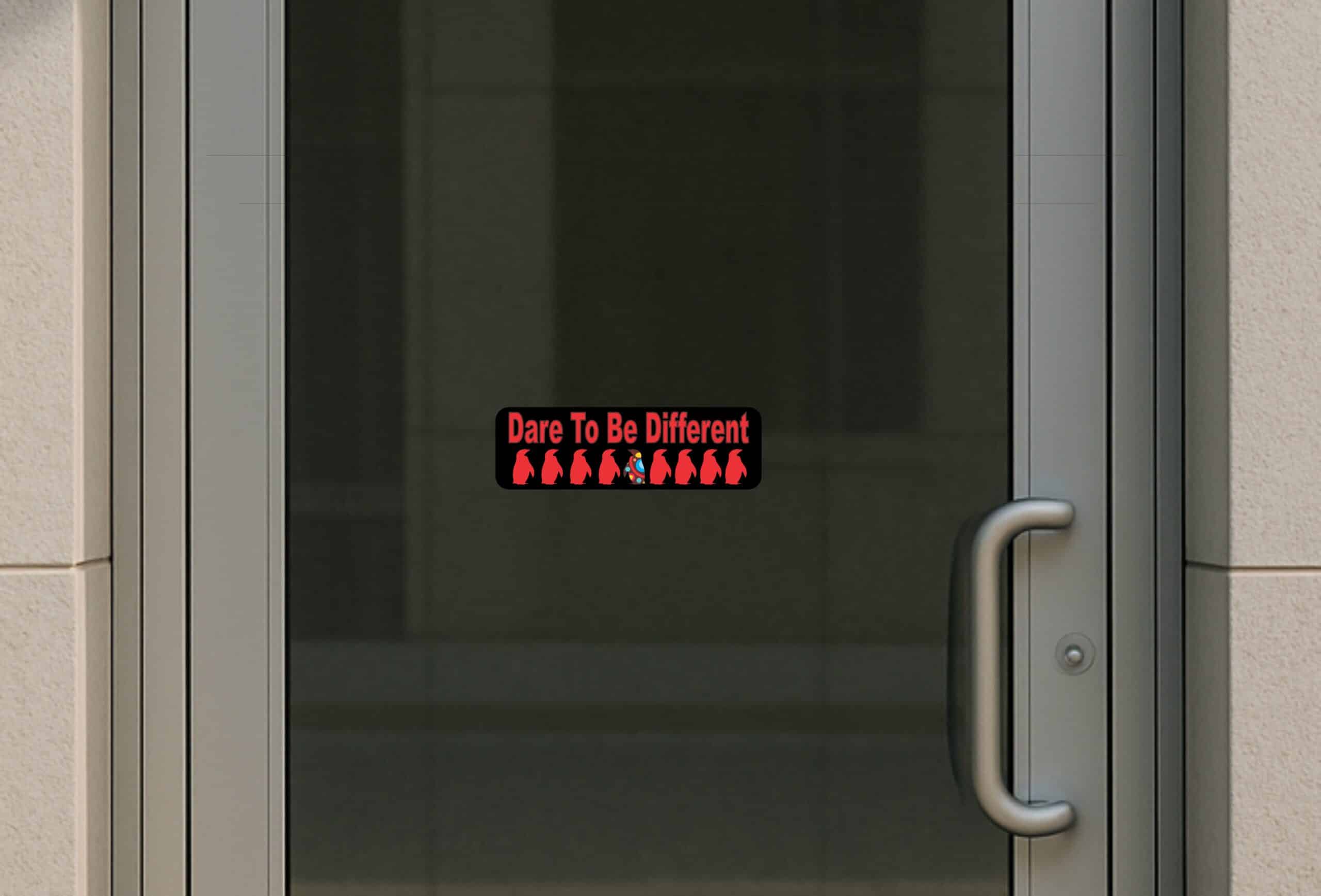 10in x 3in Dare to Be Different Bumper Sticker Penguin Decal Win