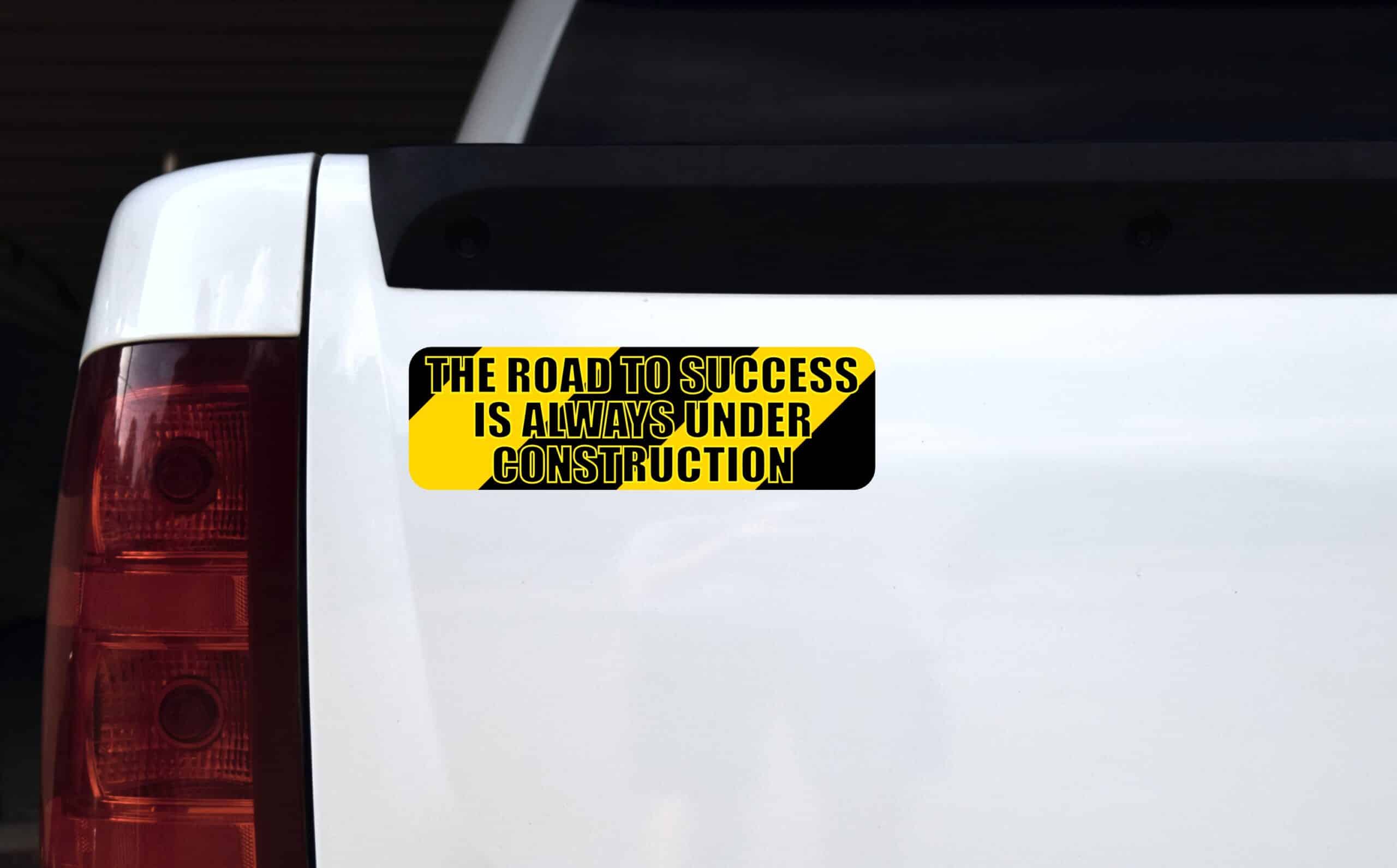 10in x 3in Construction Road to Success Bumper magnet magnetic magnets