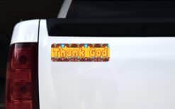 10in x 3in Thank God Religious Bumper Sticker Decal Vinyl Car Stickers Window Decals