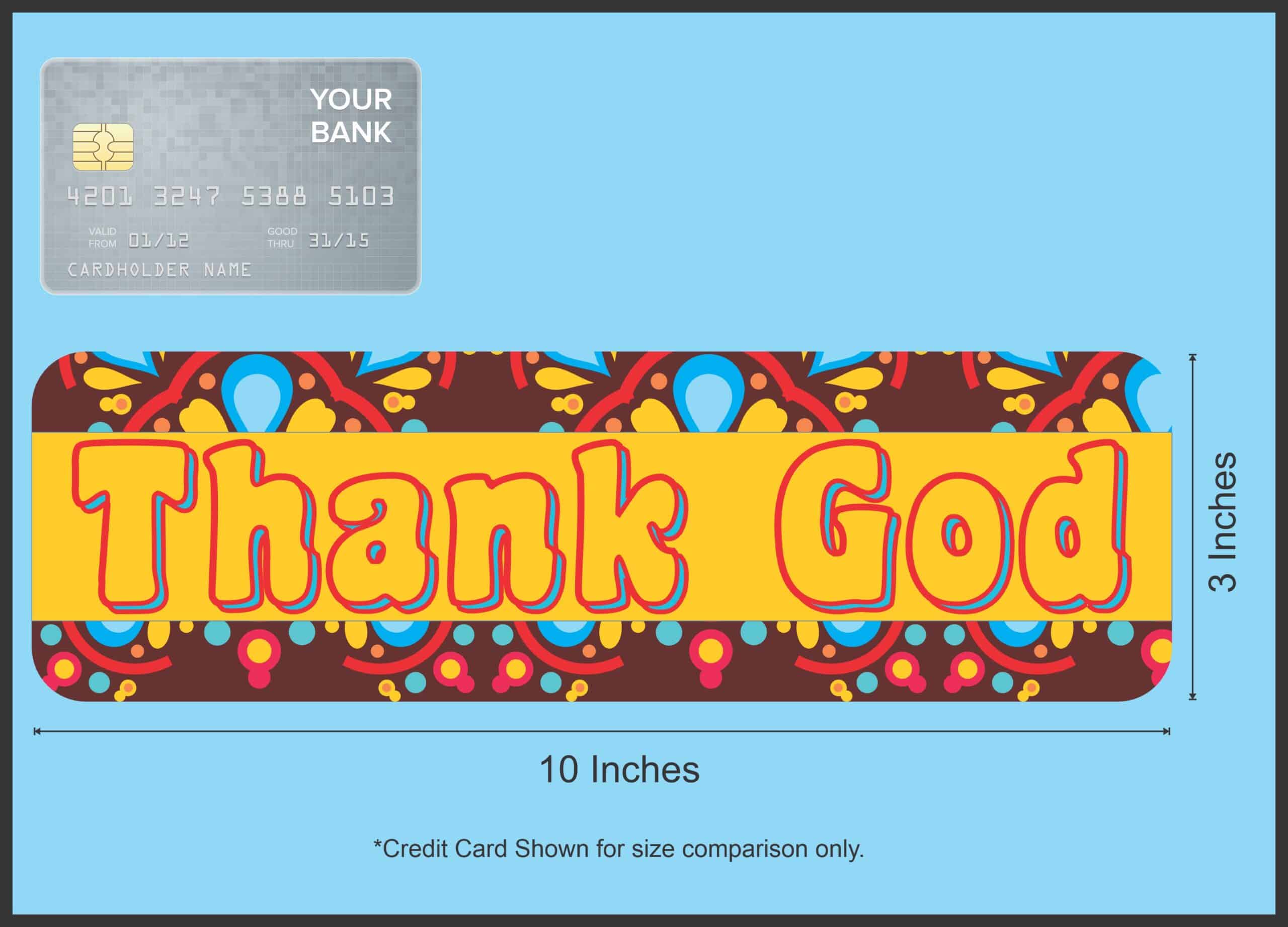 10in x 3in Thank God Religious Bumper Sticker Decal Vinyl Car Stickers Window Decals