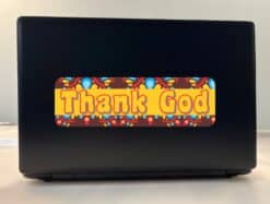 10in x 3in Thank God Religious Bumper Sticker Decal Vinyl Car Stickers Window Decals