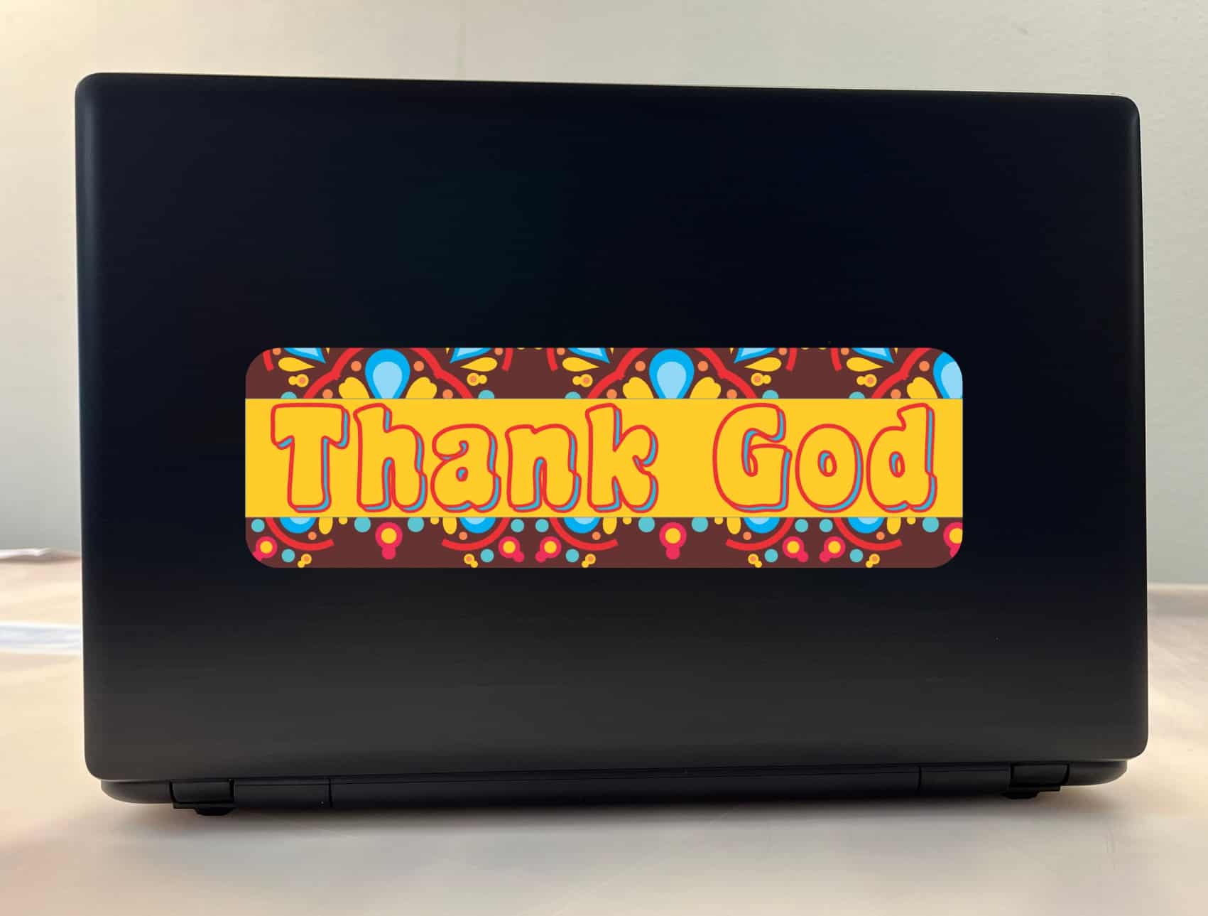 10in x 3in Thank God Religious Bumper Sticker Decal Vinyl Car Stickers Window Decals