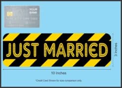 10in x 3in Caution Just Married Bumper Sticker Decal Window Car Stickers Decals