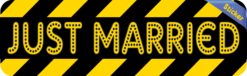 10in x 3in Caution Just Married Bumper Sticker Decal Window Car Stickers Decals