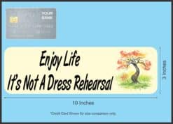 10in x 3in Enjoy Life Its Not a Dress Rehearsal Bumper Sticker Decal Stickers Decals