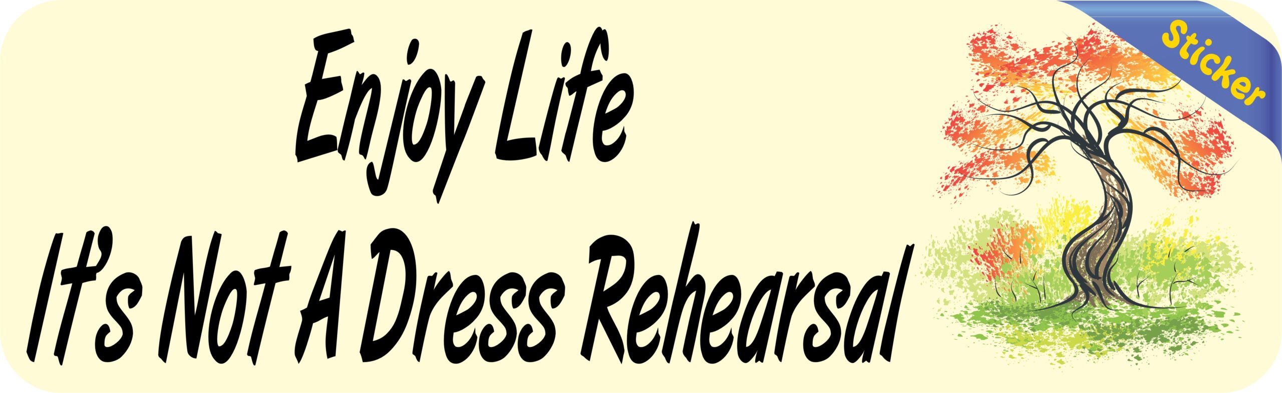 10in x 3in Enjoy Life Its Not a Dress Rehearsal Bumper Sticker Decal Stickers Decals