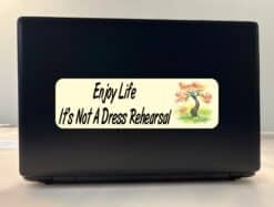 10in x 3in Enjoy Life Its Not a Dress Rehearsal Bumper Sticker Decal Stickers Decals