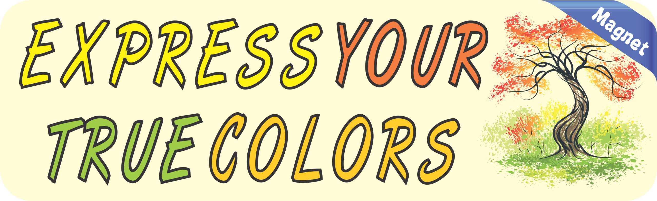 10in x 3in Express Your True Colors Bumper magnet magnetic magn
