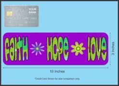 10in x 3in Faith Hope Love Vinyl Bumper Stickers Car Decals Window Sticker Decal