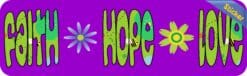 10in x 3in Faith Hope Love Vinyl Bumper Stickers Car Decals Window Sticker Decal