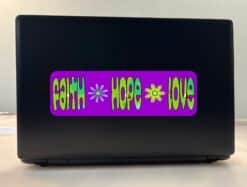 10in x 3in Faith Hope Love Vinyl Bumper Stickers Car Decals Window Sticker Decal