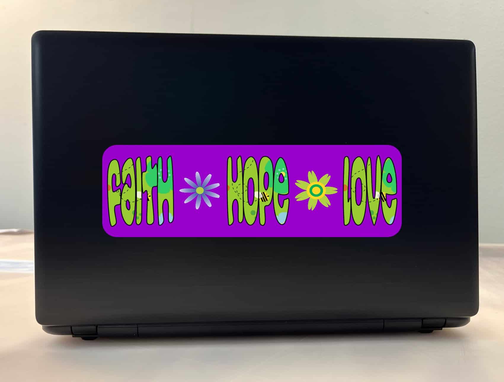 10in x 3in Faith Hope Love Vinyl Bumper Stickers Car Decals Window Sticker Decal