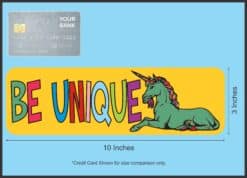 10in x 3in Be Unique Unicorn Vinyl Bumper Stickers Car Decals Window Sticker Decal