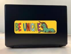10in x 3in Be Unique Unicorn Vinyl Bumper Stickers Car Decals Window Sticker Decal