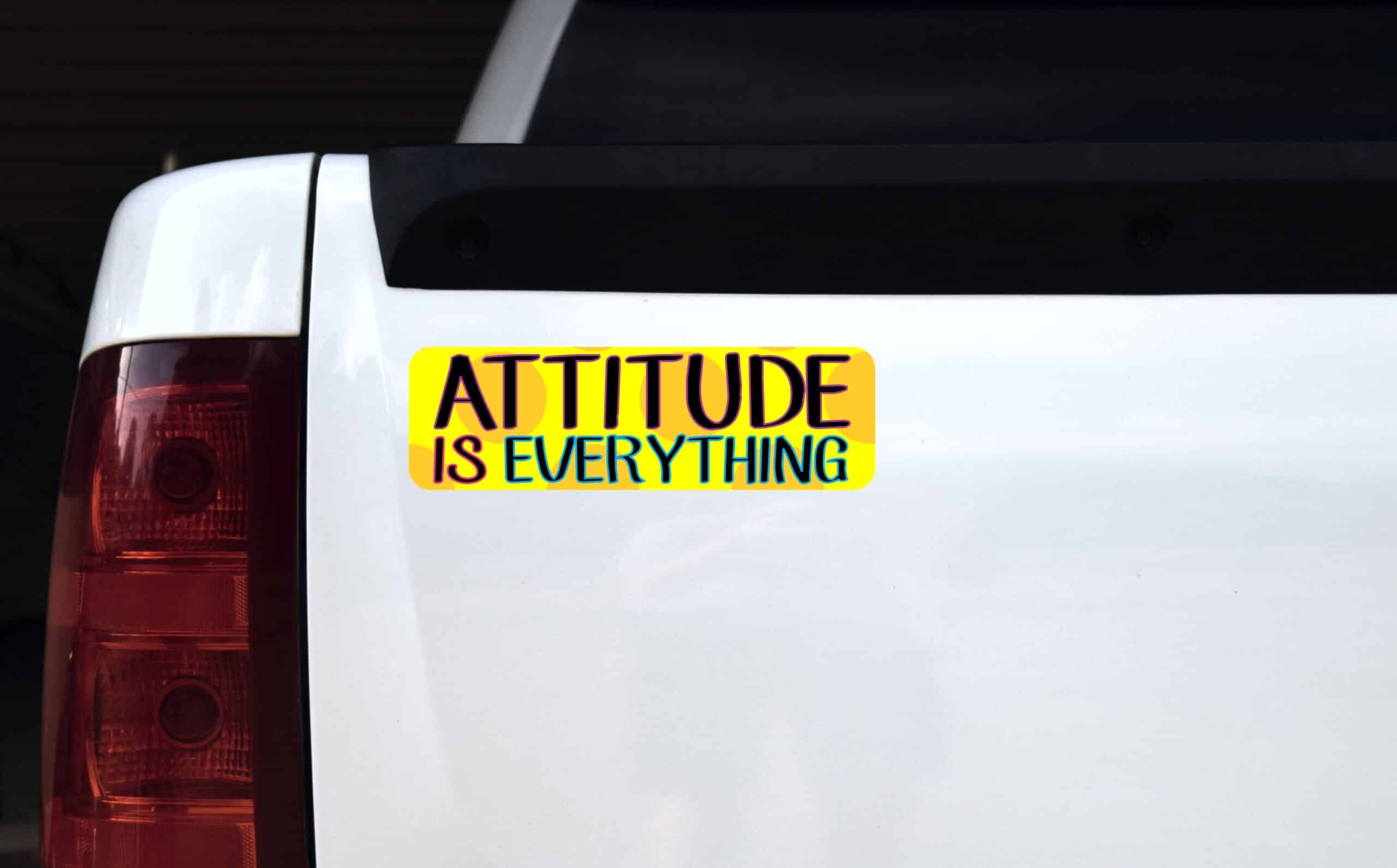10in x 3in Attitude Is Everything Vinyl Bumper magnet magnetic magnets